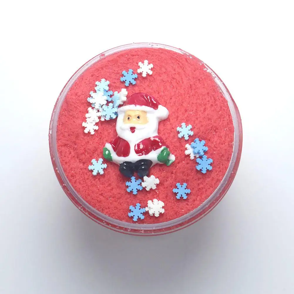 120ml Santa Claus 2 Нет 120 мл Рождество облако слизи детей DIY пушистый плейтесто снятие стресса обучающая игрушка подарок для детей - Цвет: 120ml Santa Claus 2