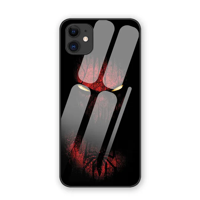 6 Глаза человека паука Venom Чехлы для iphone 7 8 6 6S Plus роскошный закаленный стеклянный чехол для телефона iphone 11 11Pro X XR XS MAX - Цвет: 6