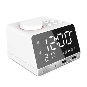 

K11 Speaker Alarm Clock Radio Charging Phone Tablet Audio Music Clock Gift Led Display Dual Alarm Clock