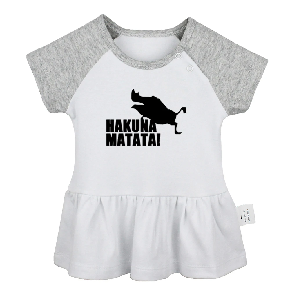 Милый маленький мультяшный Лев Приключения тимона Pumbaa Hakuna Matata платья для новорожденных девочек хлопковая одежда для новорожденных - Цвет: JcBabyYD801G