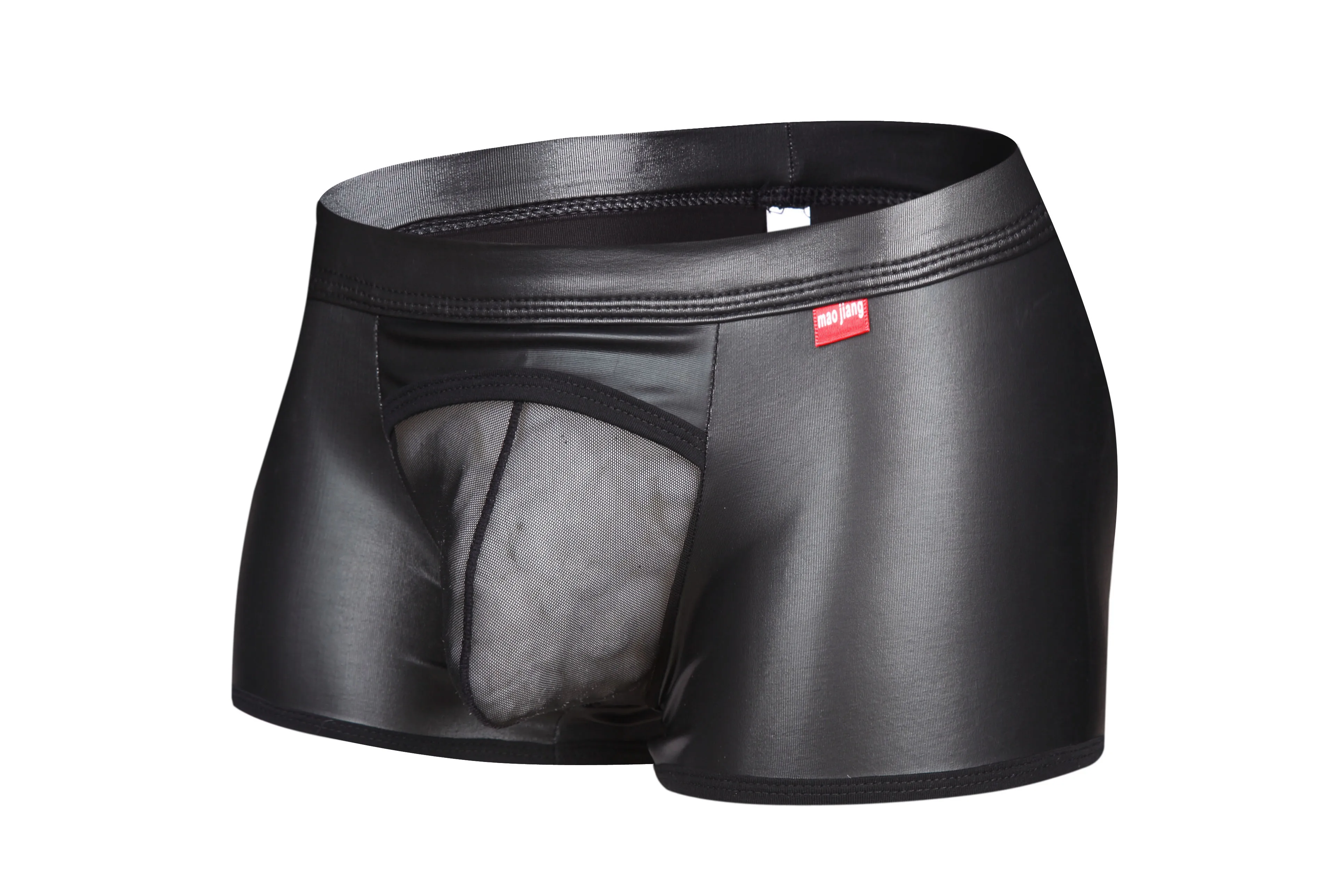 Boxer Sexy en Faux cuir pour hommes - Type Black-1816-1pc Blanc