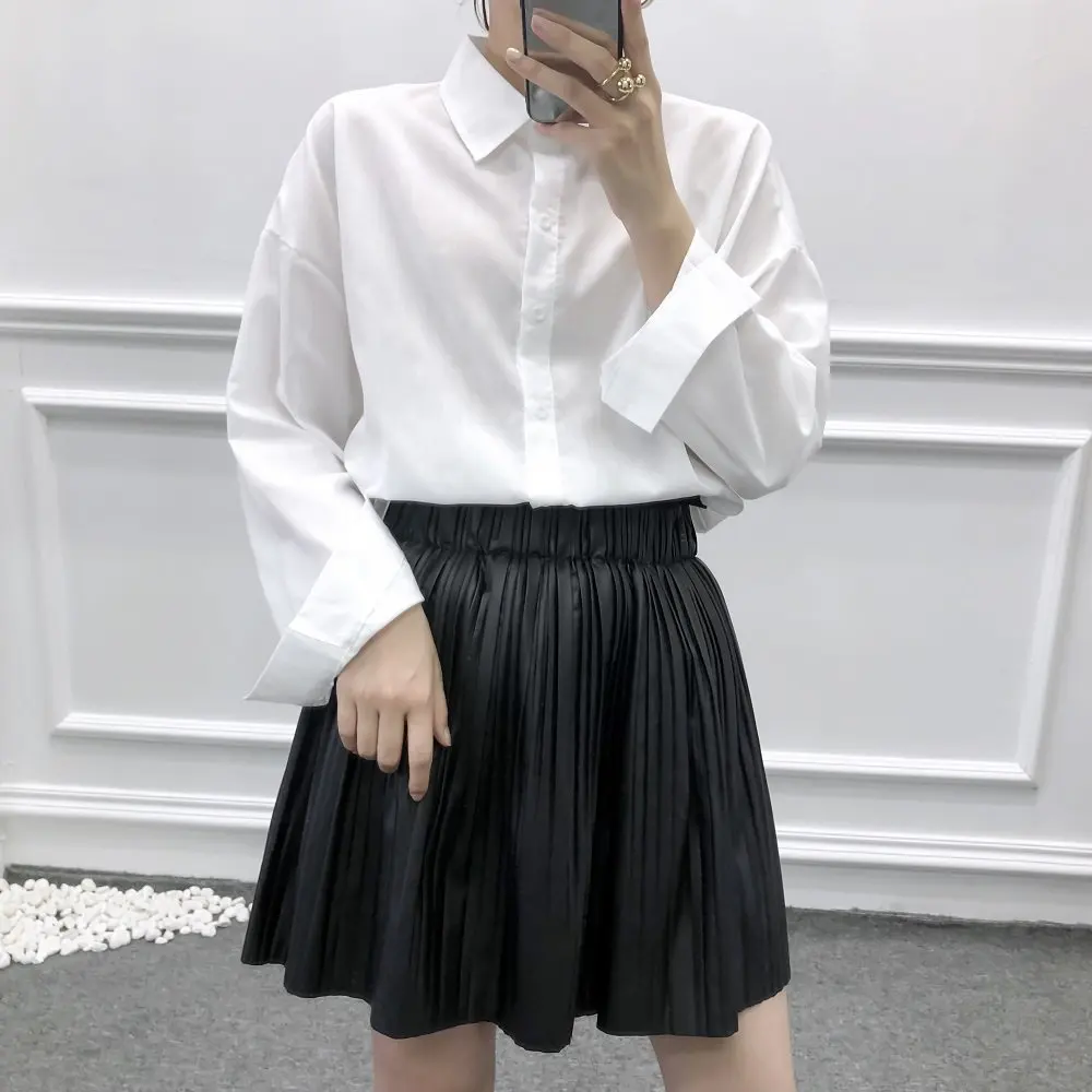 Искусственная кожа Faldas Mujer Moda черные юбки из искусственной кожи женская модная юбка из искусственной кожи Элегантные мини юбки с галстуком для женщин
