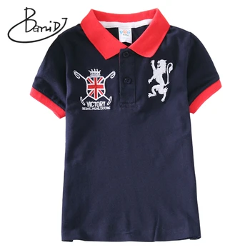 

Boys T-Shirts Summer Children Clothing Turn-down Collar T-shirts Boy Short Sleeve Tops Tees Cartoon Kids Clothes Shirt 7-11Y