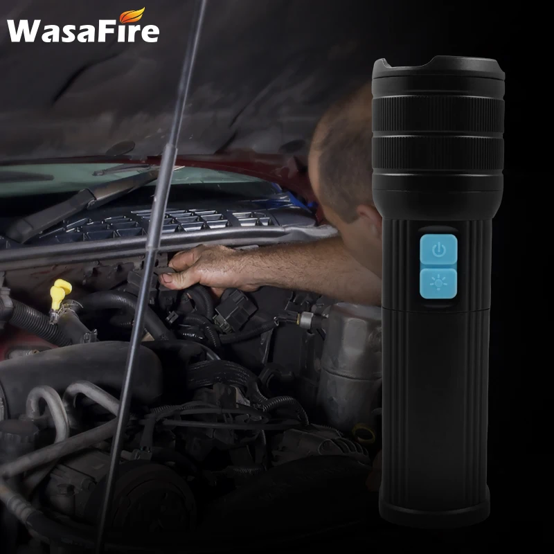 Wasafire 2 шт./лот Масштабируемые L2+ 2* COB работы вспышки светильник Перезаряжаемые 3-режимный Фонари белый/красный/синий светильник фонарь для кемпинга