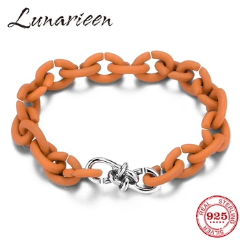 

Orange Hard Rubber X Bracelets Knot charms Beads Fashion accessories Female Jewelry Handmade Gifts