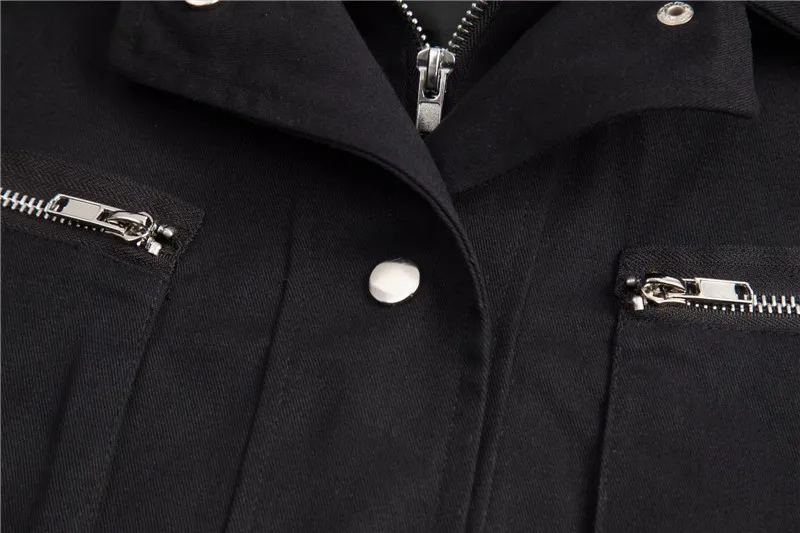 Панк Харадзюку укороченная массивная байкерская куртка Женская Осенняя уличная мода пальто куртки брендовые мотоциклетные карго пальто Верхняя одежда