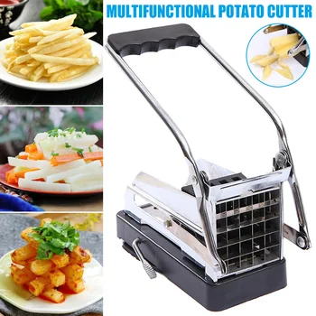 

French Fry Cutter Stainless Iron Potato Chippers for Carrots Veggie Sticks Non-Slip Suction Pad YU-Home