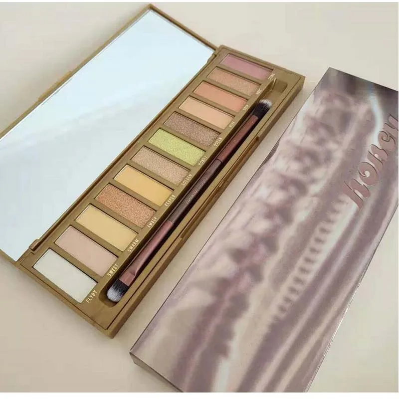 Fosco à Prova Sombra de Olho Mais Novo Maquiagem Sombra Paletas 12 Cores Golden Neutrals Paleta Dwaterproof Água Longa Duração Escova Mel