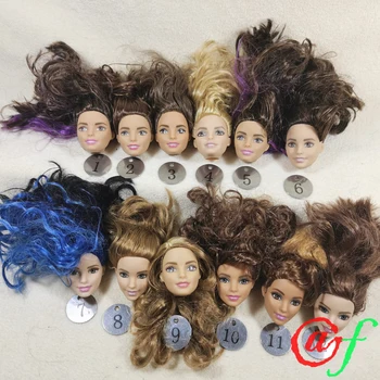 

B666-5 Original Foreign Trade West Asia Dimples Beauty 1/6 OOAK NUDE Doll Head Mussed MIXED Hair for DIY