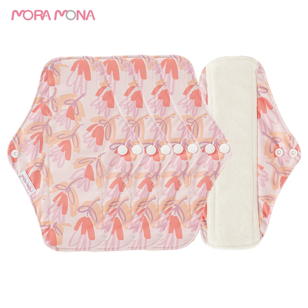 

Mora Mona 5pcs Waterproof Women Cloth Pads Sanitary Napkins Reusable Bamboo Women Menstrual Washable Pads Lady Absorbent Pads