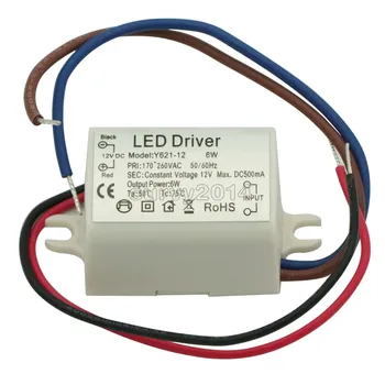 

DC 12V 6W Watt High Power LED Driver Constant Current AC170V-260V 50-60Hz 500mA