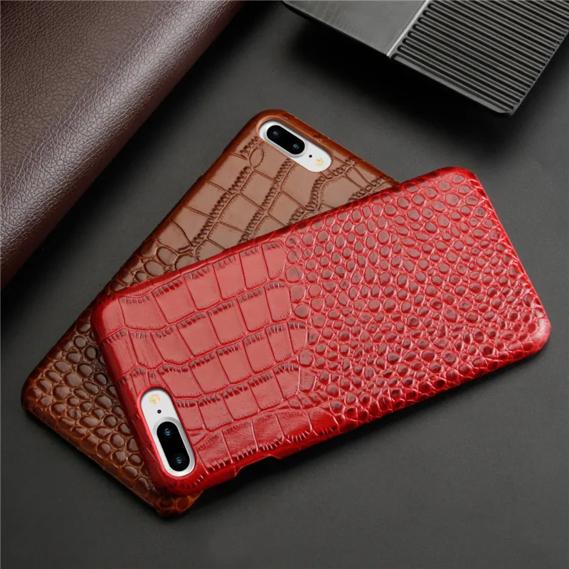 BestNull первый слой воловьей кожи крокодила линии задняя крышка чехол для iphone 8 Plus смартфона