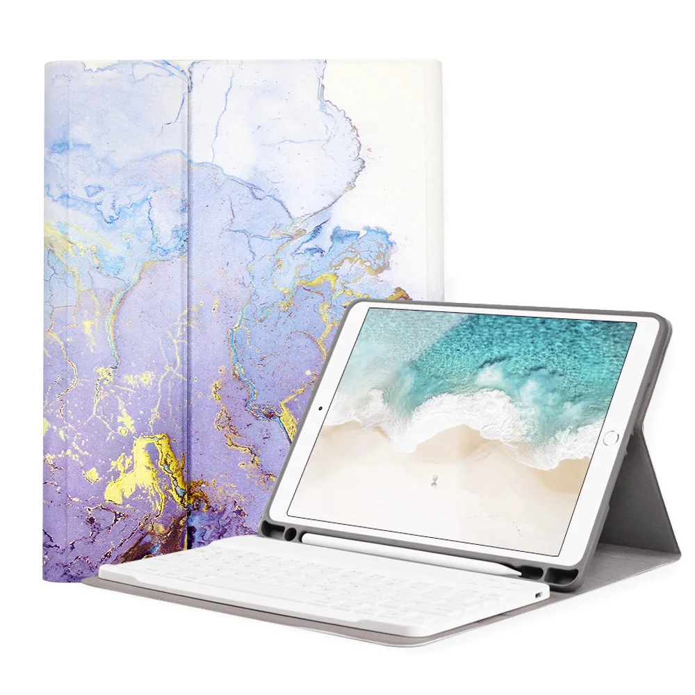 Чехол для iPad Air3 10,2 ''Mini5 чехол для клавиатуры с карандашом для Apple iPad 5/6th 9,7 Air1/2 силиконовая Мягкая задняя подставка - Цвет: Air1 Air2