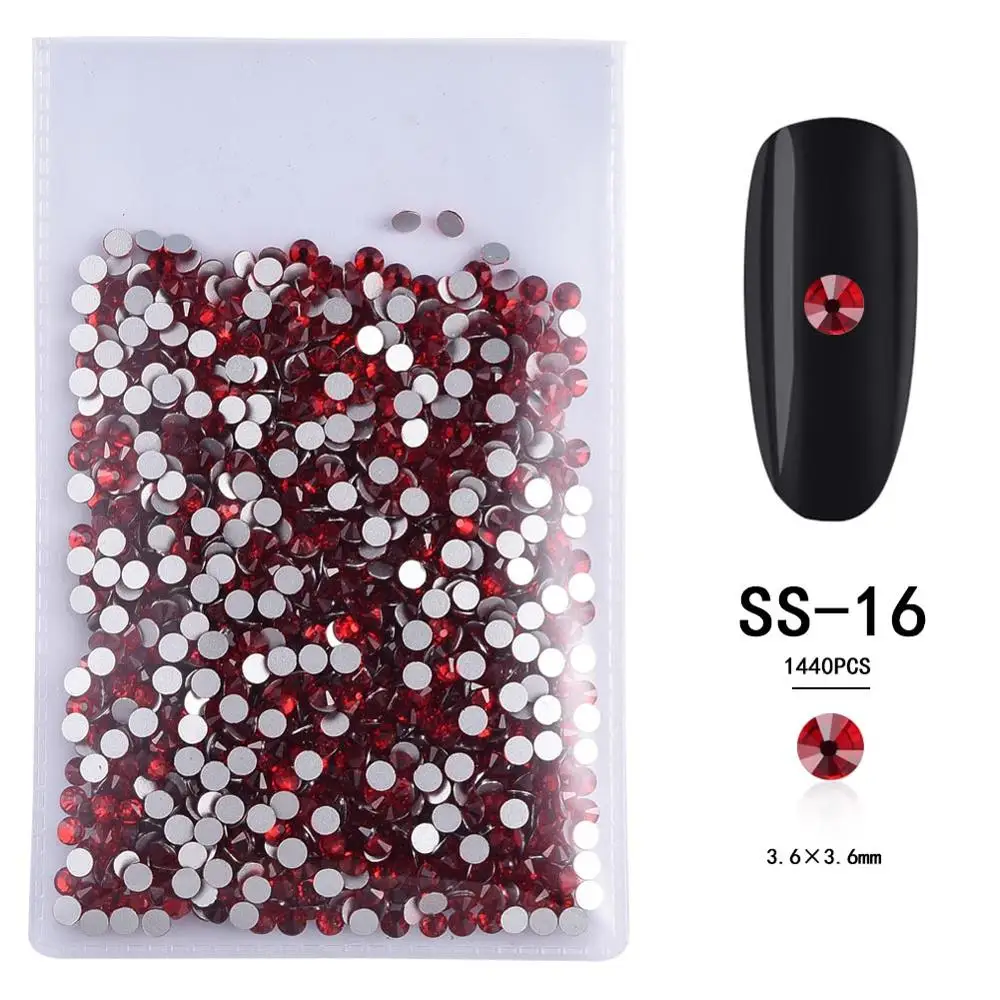 28-ss16 SS4-SS20 Стразы для кристаллы для ногтей AB Цвет 3D дизайн ногтей драгоценные камни не горячей фиксации Flatback DIY Инструменты - Цвет: 28-ss16