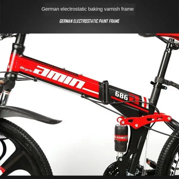 26 inch 21 Speeds Folding Mountain Bikes Premium Carbon Steel Bicycle Spoke/Integrated  Wheel Shockproof Mountain Bike Adult