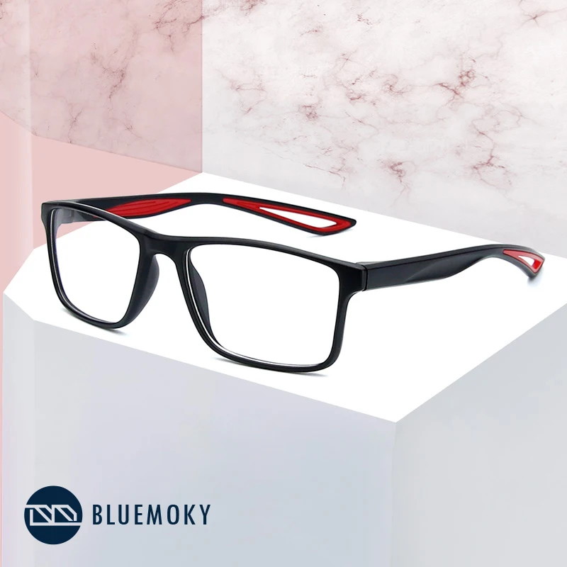 

BLUEMOKY Sport Square Glasses Frame For Men Optical Myopia Eyeglasses Eye Glasses Transparent Clear Glasses Men Eyewear 2019