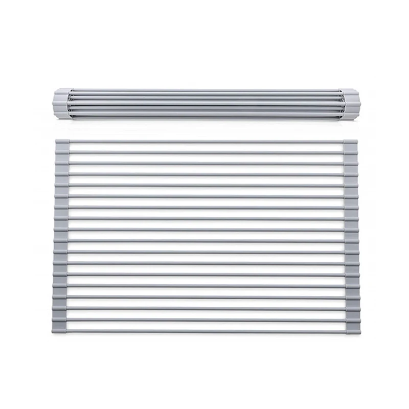 

Sink Drying Rack Kitchen Over Sink Dish Drying Rack Multipurpose Heat Stainless Steel/ Silicone Rollable for Fruits/Vegetable