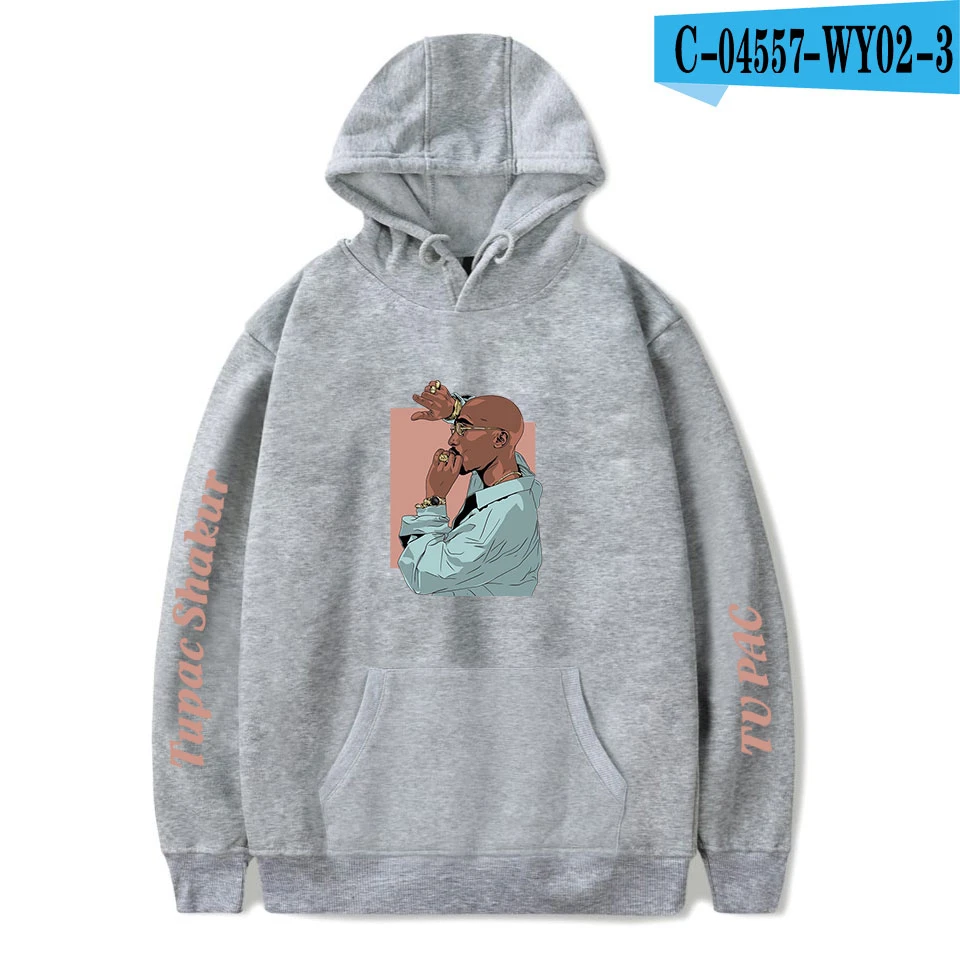 Горячая 2PAC толстовки для мужчин и женщин толстовки с капюшоном в стиле хип-хоп новая осенняя модная повседневная толстовка 2PAC для мальчиков и девочек белые пуловеры - Цвет: gray