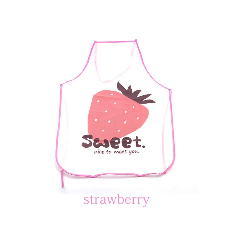 strawberry 1 шт. анти-масляные фартуки водонепроницаемый фруктовый узор барбекю инструмент выпечка Фартук Кухонный фартук без рукавов - Цвет: strawberry