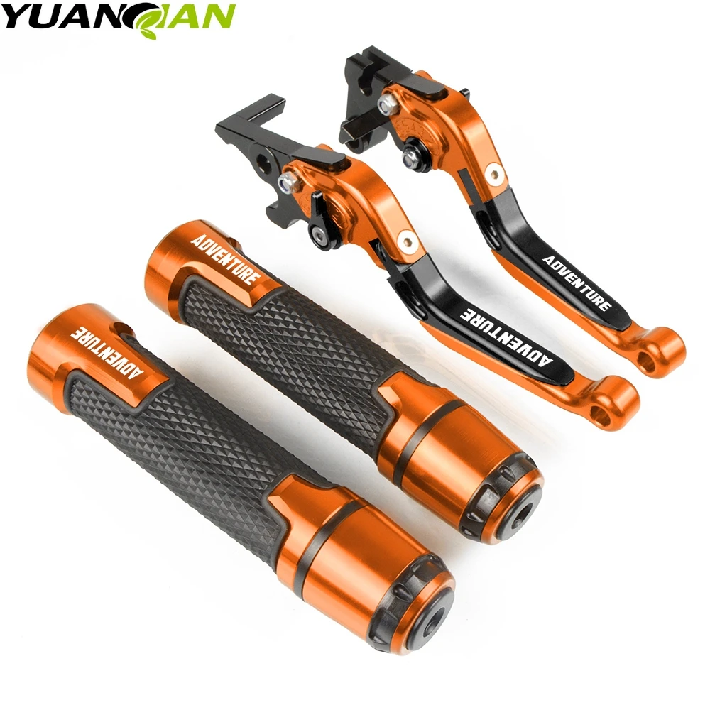 

Motorcycle Accessories Extendable Brake Clutch Levers and Handlebar Hand Grips ends For KTM 1190 AdventuRe/R ADV 2013-2016 2015