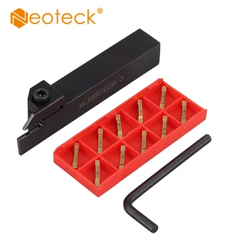 

Neoteck For MGEHR2020-3 Parting Off Turning Tool Holder 10x For MGMN300-M Carbide Inserts Blades