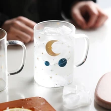 Скандинавская креативная Милая стеклянная чашка, индивидуальная прозрачная чашка для воды, простая с ручкой, флейты для шампанского, домашняя посуда для молока MM60BLB