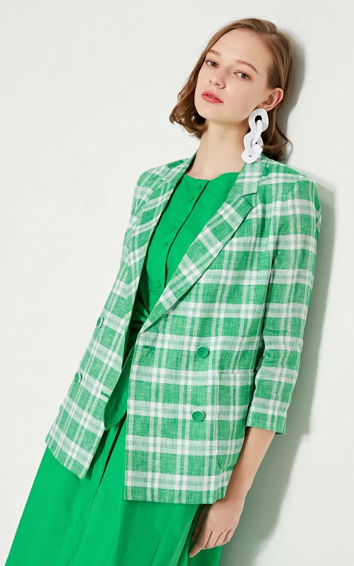 Vero Moda женский льняной клетчатый Тонкий Блейзер | 319208534