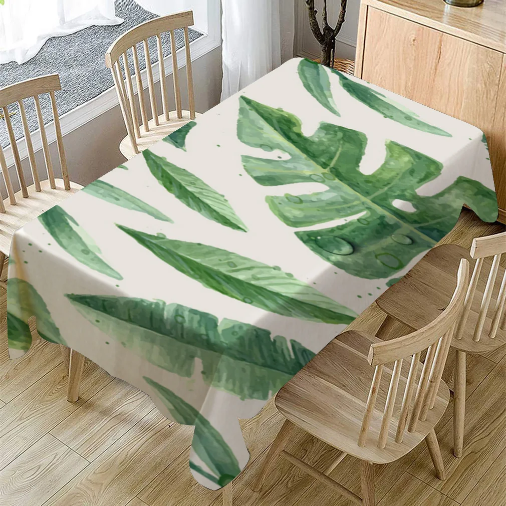 Cotton Linen Table Cloth Color Plant Tablecloth Kitchen Decorative