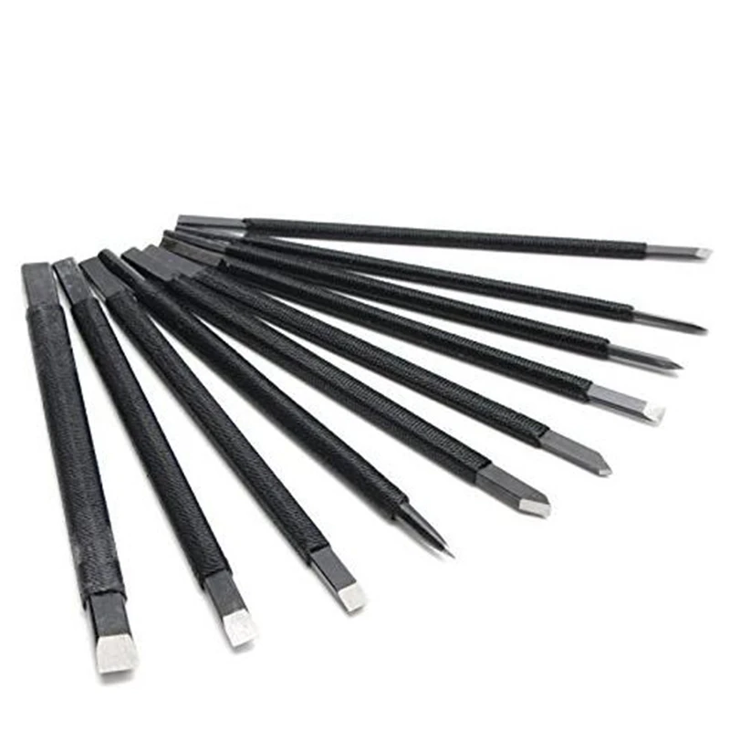 HOT-10pc/набор инструмент для резьбы по камню нож для резьбы по камню долота/комплекты ножей ручной инструмент для художника по дереву