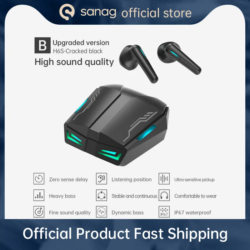 TWS-наушники Sanag H6S игровые с микрофоном поддержкой Bluetooth | Электроника