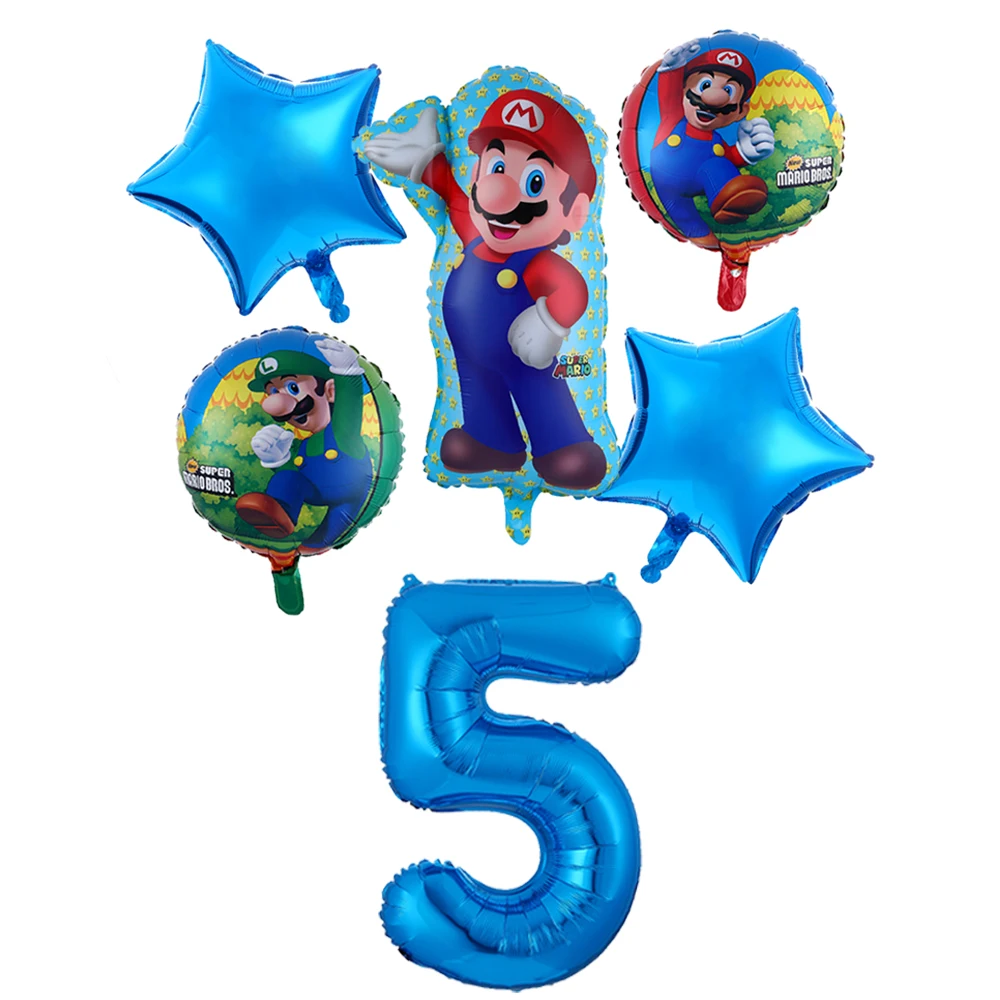 1 Набор воздушные шары &quotСупер Марио&quot 30 дюймов номер Globos мальчик девочка день