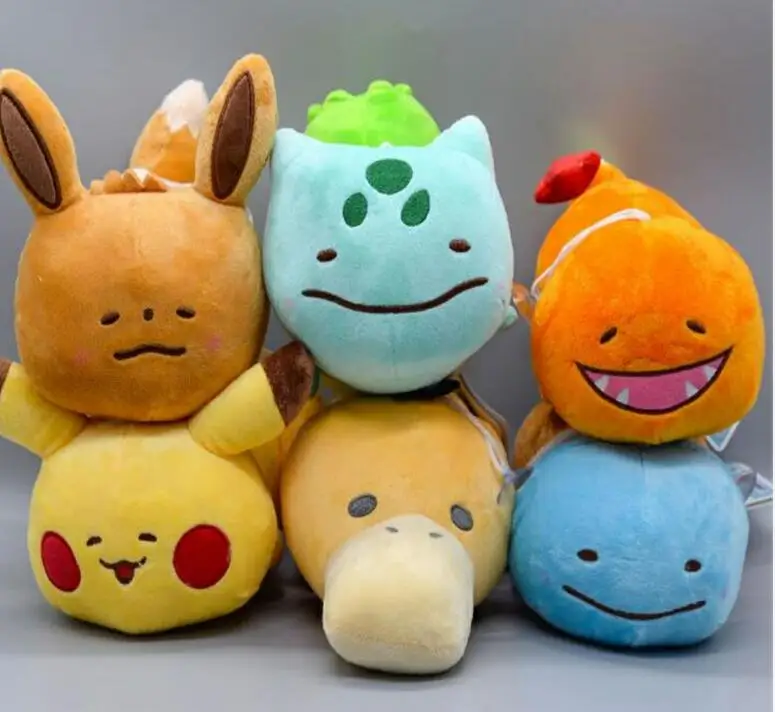 12 шт./лот 20 см аниме мультфильм Пикачу Squirtle Charmander Psyduck Eevee плюшевые игрушки для детей Лучший подарок на Рождество захватывающие игрушки - Цвет: Многоцветный