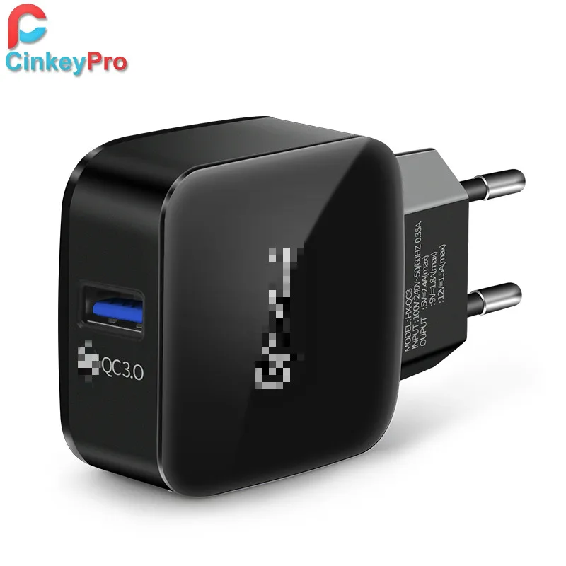 

CinkeyPro Quick Charge 3.0 USB Charger Fast Charging for Samsung Compatible 2.0 iPhone iPad Wall Mobile Phone Adapter EU Plug