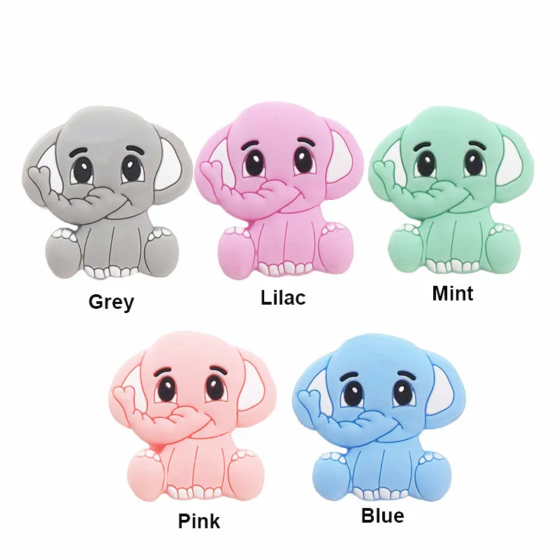 Silicone Bear Beads Baby Shower Teething Infant Round Beads DIY Infant Pacifier Chain Necklace Making 10PCS