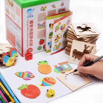 

Kids Toy Drawing Toys Painting Stencil Templates Coloring Board Children Creative Doodles Early Learning Educational Toy Puzzle