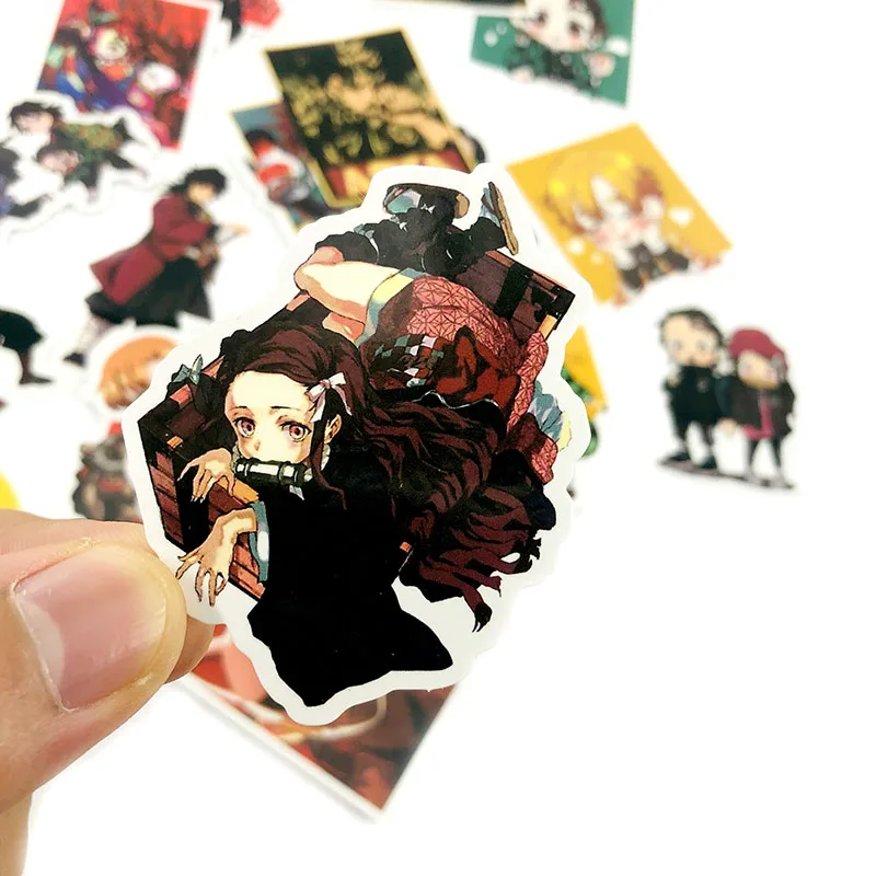 50 шт. Demon Slayer: Kimetsu No Yaiba Аниме ПВХ граффити наклейки скраптаблет для скейтборда гитара мотоцикл багаж компьютер