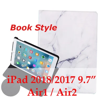 Для iPad 9,7 дюймов / жесткий чехол на заднюю панель пластик мраморный зернистый кожаный смарт-чехол для iPad Air 1/Air 2 iPad 2/3/4 - Цвет: book white1