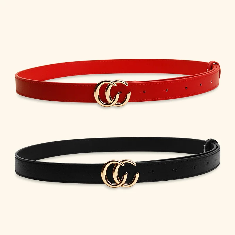 

Women Belt New Luxury Belts For Women Double C Waistband Female Pu Black Red For Jeans Designer High Quality 2020