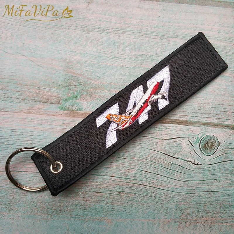 MiFaViPa Embroidery Boeing 747 Fashion Trinket Airplane Keychain Strap Aviation Key Chain for Men Gift Keyrings | Украшения и