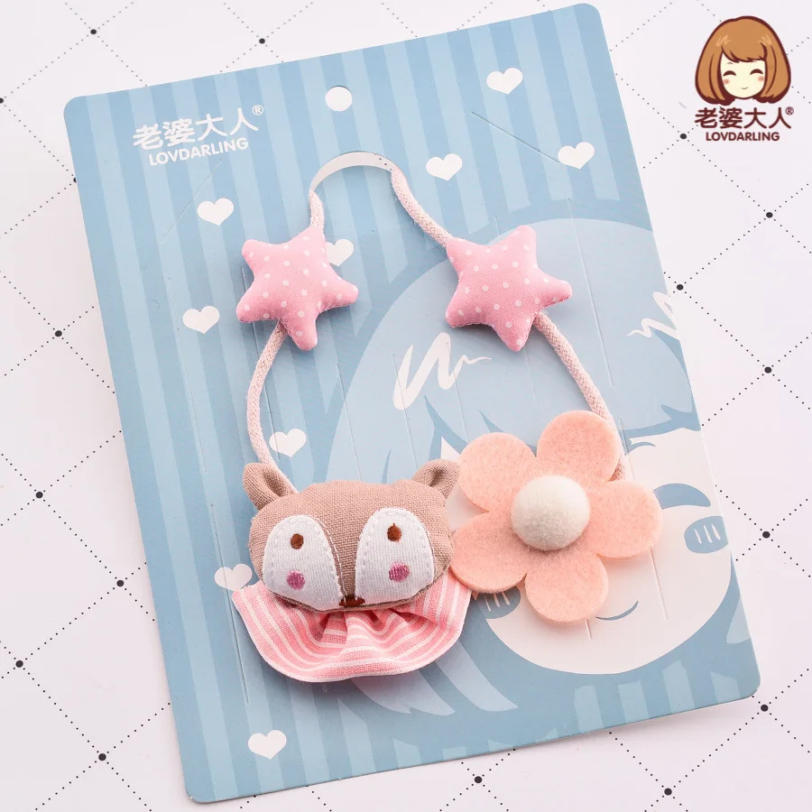 

His Wife Small Fox Five-pointed Star Small Flower Cute Fabric New Style Children Clothing Accessories Long Necklace