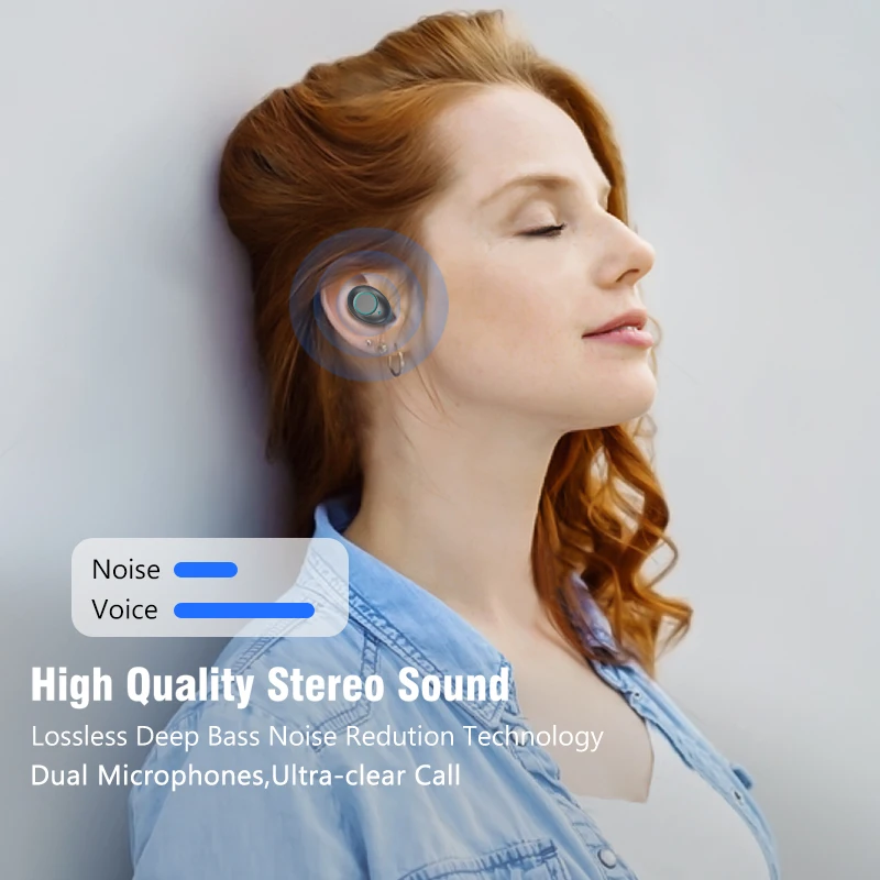 TWS 5 0 беспроводные наушники Bluetooth 6D IPX6 водонепроницаемые стереонаушники