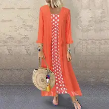 Robe 2 pièces pour femmes, mode femmes, couleur unie, Cardigan Filmy, imprimé à pois, robe écharpe, ensemble deux pièces pour femmes de bureau