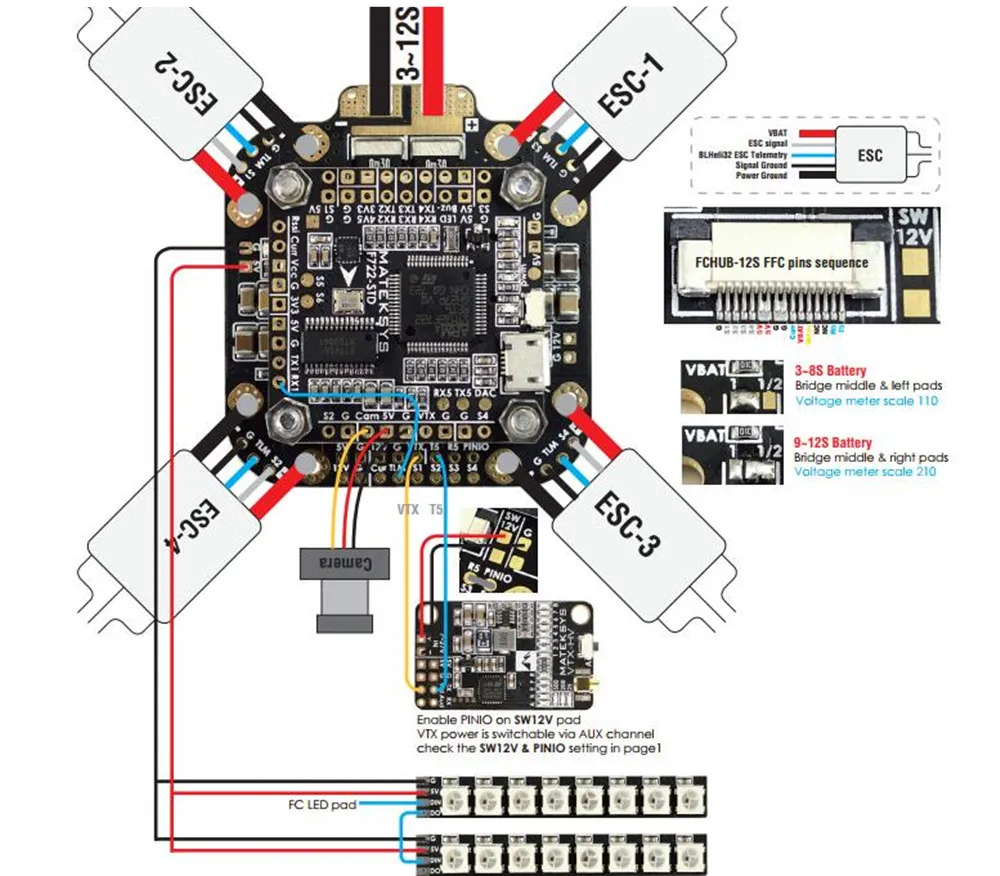 Matek системы XCLASS FCHUB-12S PDB доска 5 В и 12 В выход с датчиком тока 3-12S lipo для RC моделей запасные части DIY Accs