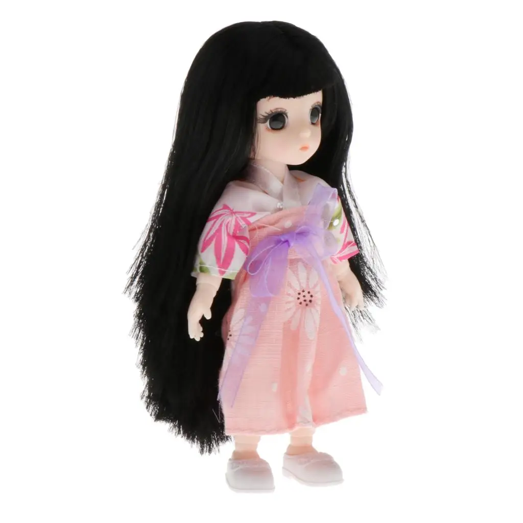 13 Moveable Jointed 16cm 1/12 Dolls Mini BJD Baby Hair Fashion Dolls Toy For Girls Gift
