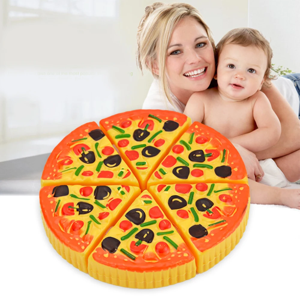 Brand New 6pcs Childrens Kids Pizza Slices Toppings Pretend Dinner Kitchen Play Food Toys Kids Gift Cartoon Baby Kids Toys