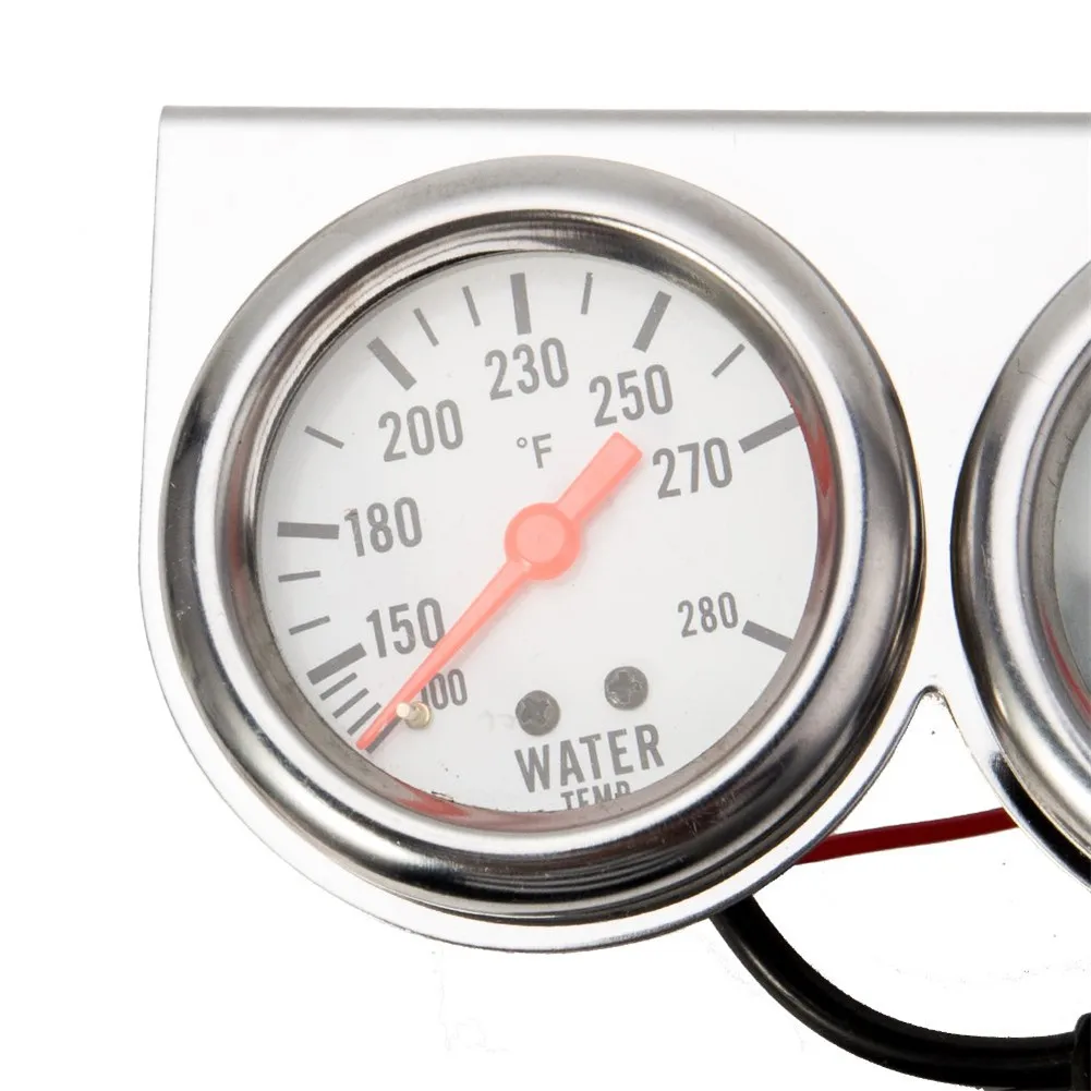 Universal Car 2'' 52mm Chrome Volt+Water Temp Gauge+Oil Pressure Gauge Triple 3 Gauge Set Gauges Kit