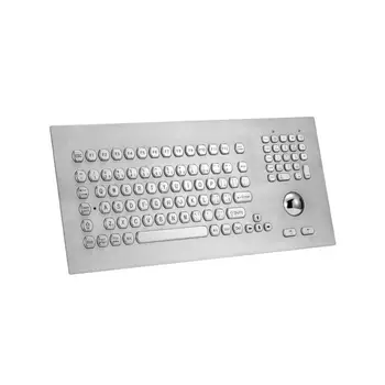 

Front Panel Mounted Stainless Steel metal keyboard with optional touchpad and trackball, 104 improved circular shape key buttons