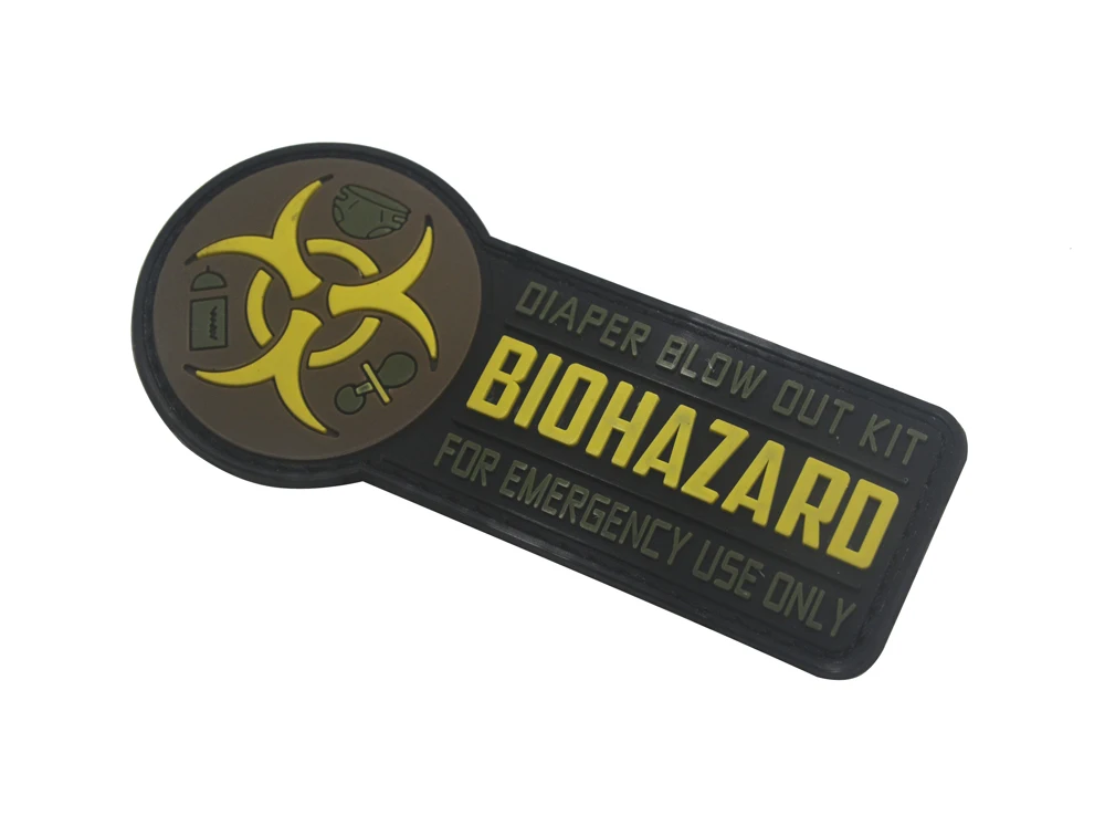 Biohazard ПВХ нашивки значки эмблема аксессуар DIY 10 см обруч и петля тактический боевой дух