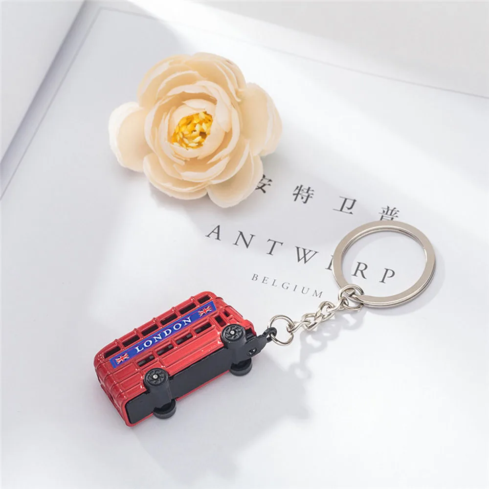 Лондонский красный и синий органайзер для ключей в виде автобуса, почтовый ящик, держатель для ключей, брелок для ключей, сувенир, подарки для мужчин, брелок для ключей