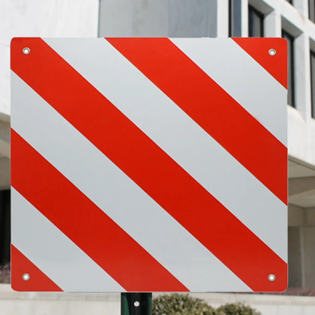 Sign Reflective Sign Red White for Rear Carrier and Bike Rack 50 x 50 cm Safety Hazard Sign Cars Tripod Folded Stop Sign